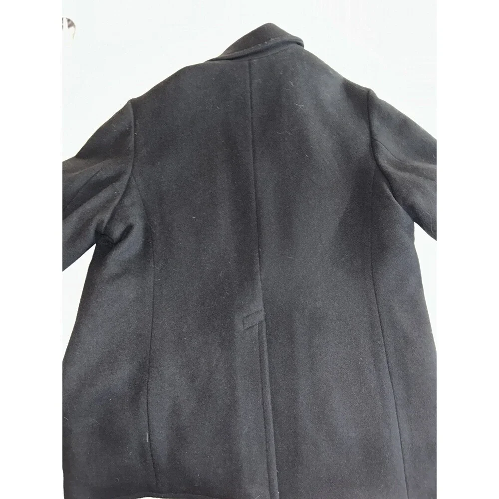 Banana Republic Men's Size XL Black Wool Button Down Coat, Double Breasted